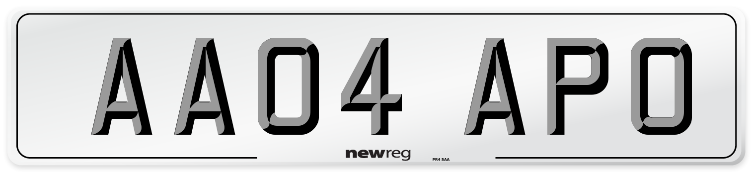 AA04 APO Number Plate from New Reg